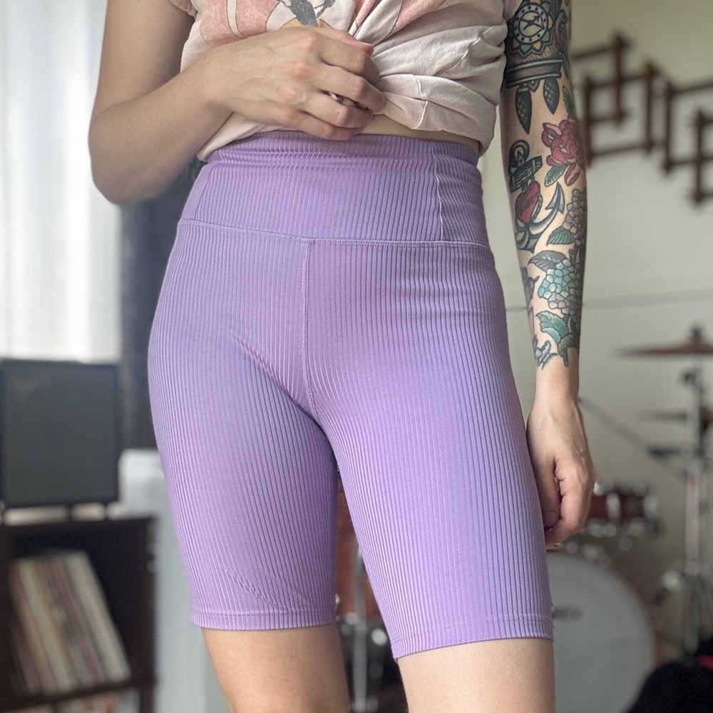 Girlfriend Collective Purple Bike Shorts